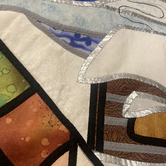 New handmade winter quilt wall hanging - log cabin, holiday, gift - Picture 3 of 4